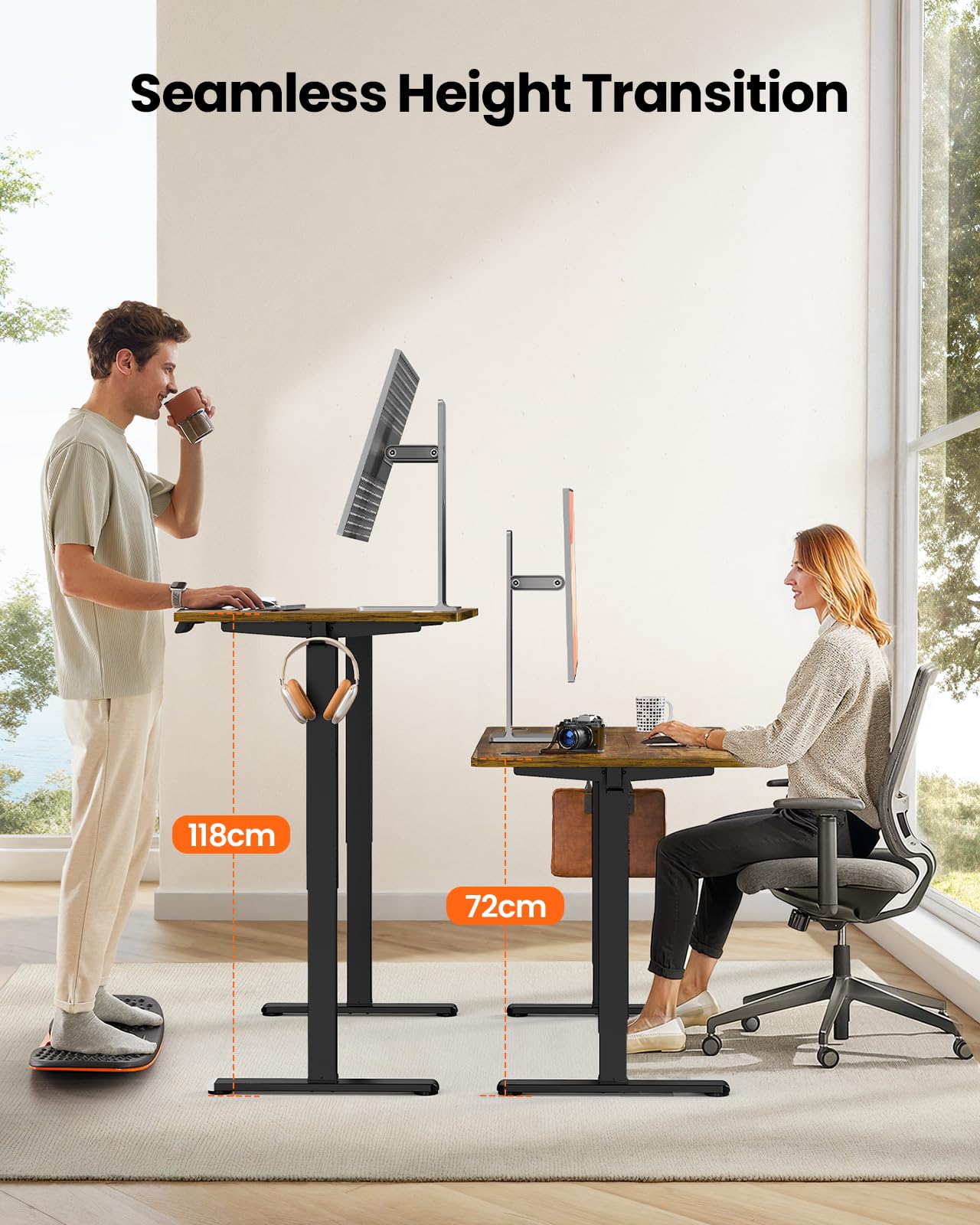 ErGear Electric Standing Desk 120 x 60cm 4 Memory with Splice Board
