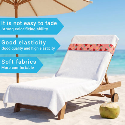 Benaewa 8 Pcs Towel Bands for Sun Loungers, Elastic Non-slip Beach Towel Bands for Sun Loungers, Pool 40cm×5cm,colorful