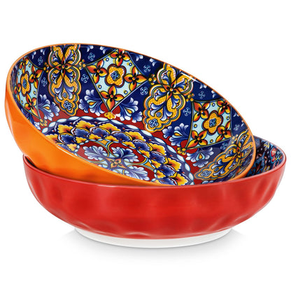 vancasso SIMI 78 oz Salad Bowls Set of 2, Large Porcelain Serving Bowls, Microwave & Dishwasher Safe Mixing Bowl, Pasta Bowls, Soup Bowls for Kitchen
