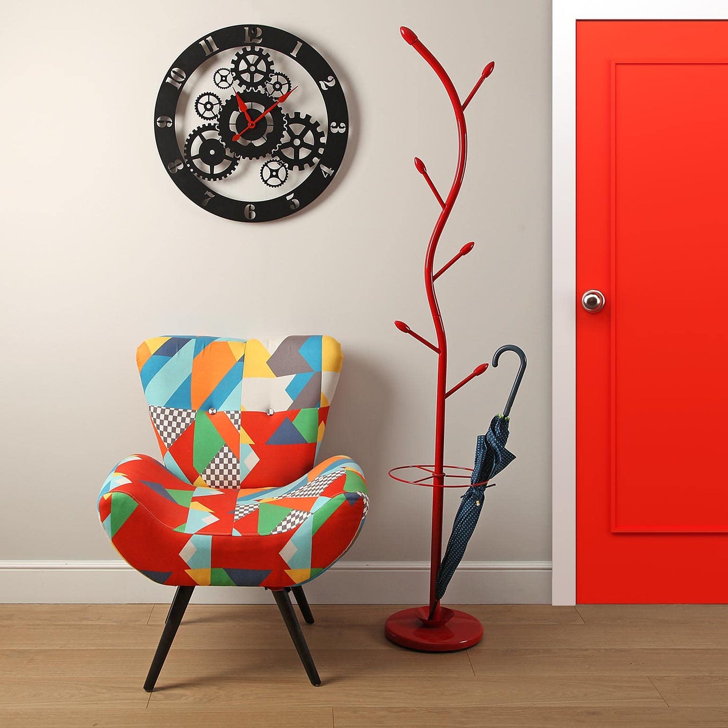 Versa 187903 Coat Stand red, 185 x 30 x 30 cm