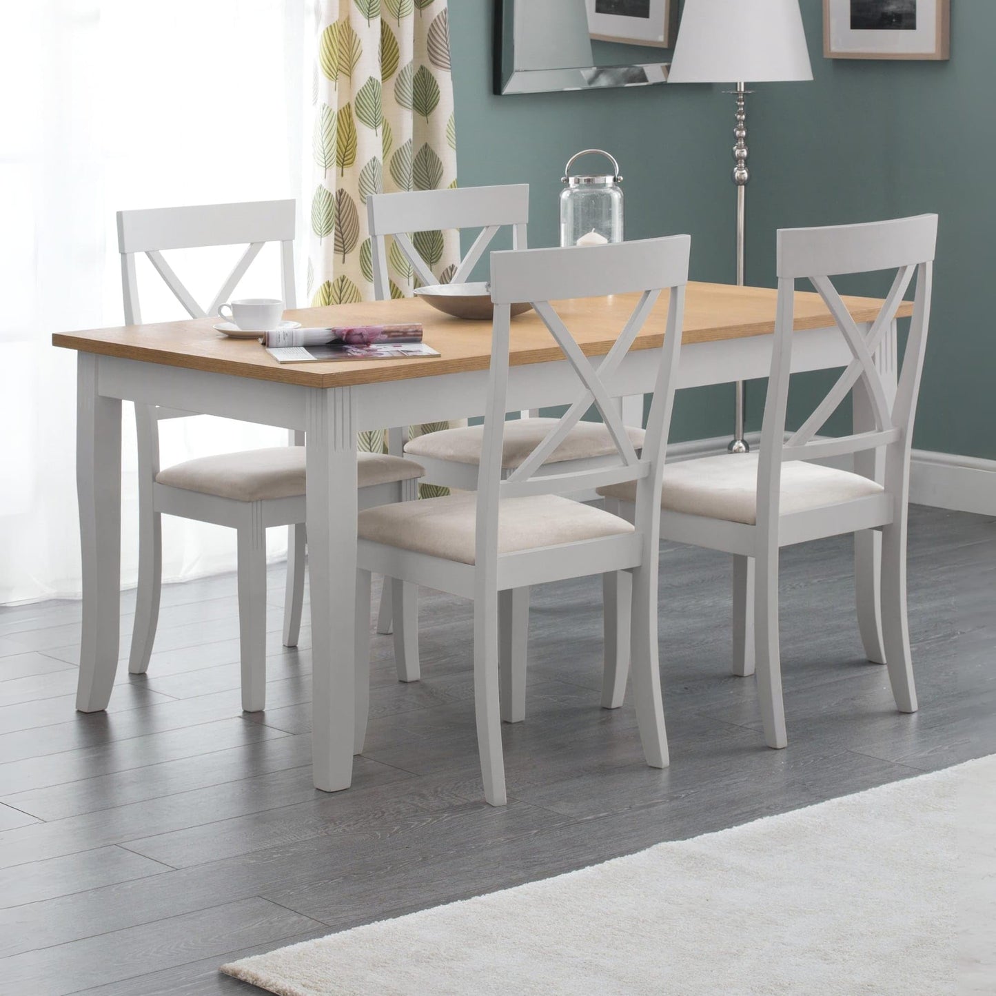 Julian Bowen Davenport Dining Chairs, Set of 2, Grey - H96.5 x W44 x D52cm