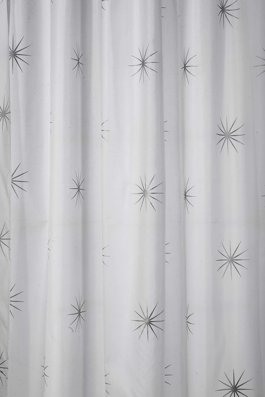 Croydex Stellar Water-Resistant Textile Shower Curtain, 1800 x 1800mm
