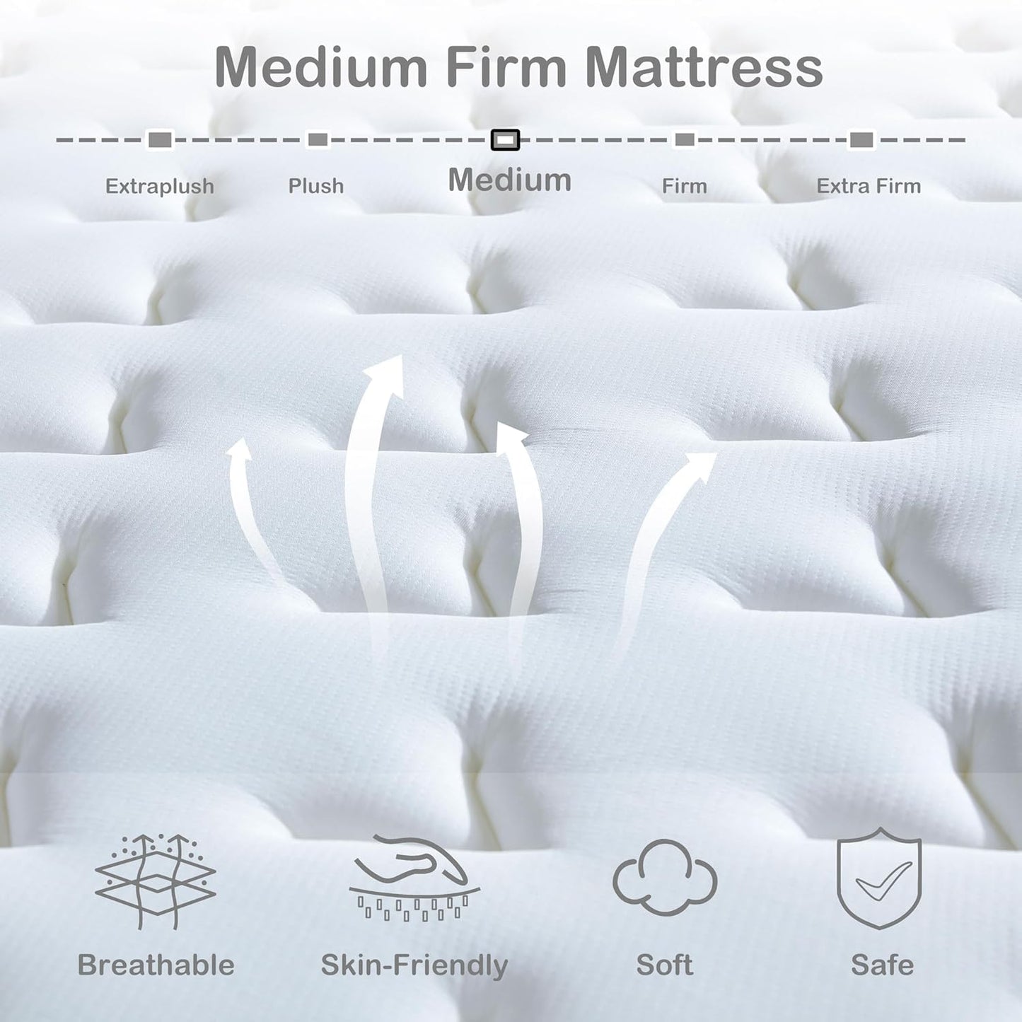 Deegari 10 Inch Double Size Mattress in a Box, Hybrid Cooling Gel Memory Foam & Pocketed Coils, Medium Firm, Pressure Relief, Motion Isolation