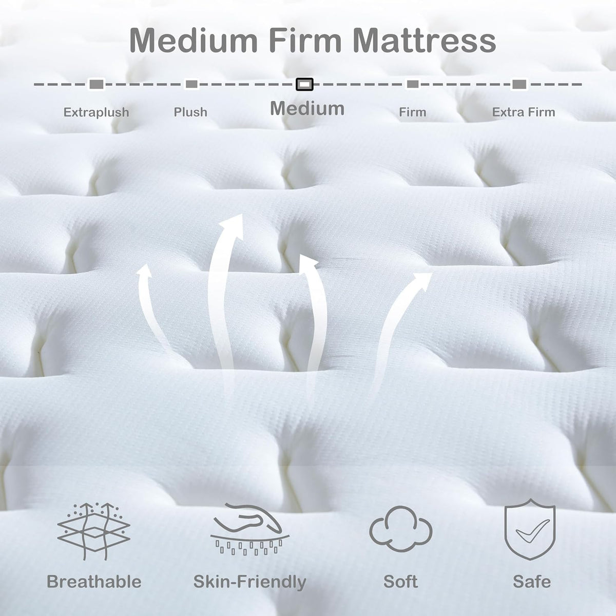Deegari 10 Inch Single Size Mattress in a Box, Hybrid Cooling Gel Memory Foam & Pocketed Coils, Medium Firm, Pressure Relief, Motion Isolation