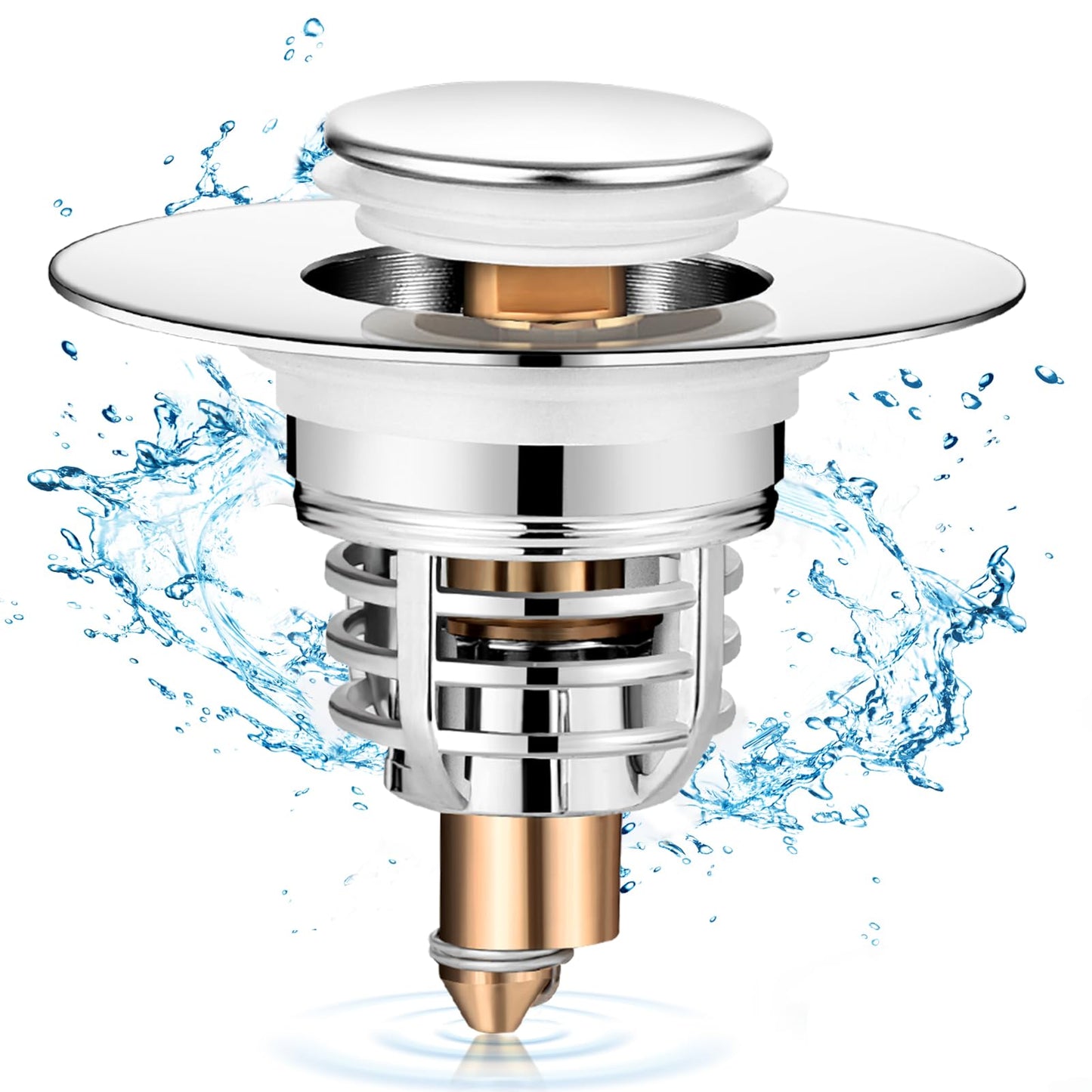 Diboniur Upgraded Sink Plug, Improved Bathroom Sink Plug Replacement, Universal Sink Stopper