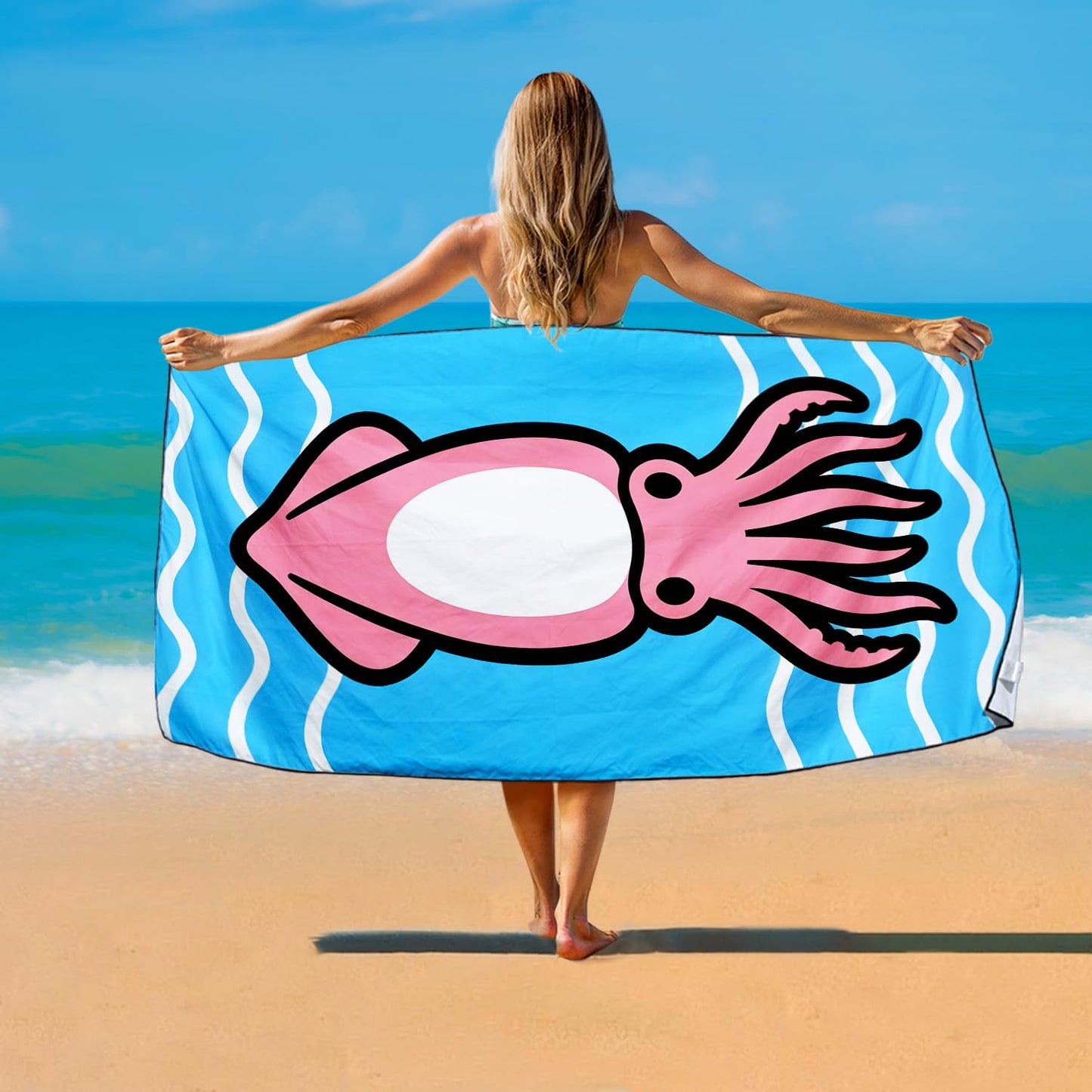 Violetpos 2 Pack Extra Large 180x90 cm Beach Towels, 250GSM Premium Microfibre, Sand Free Quick Dry Lightweight
