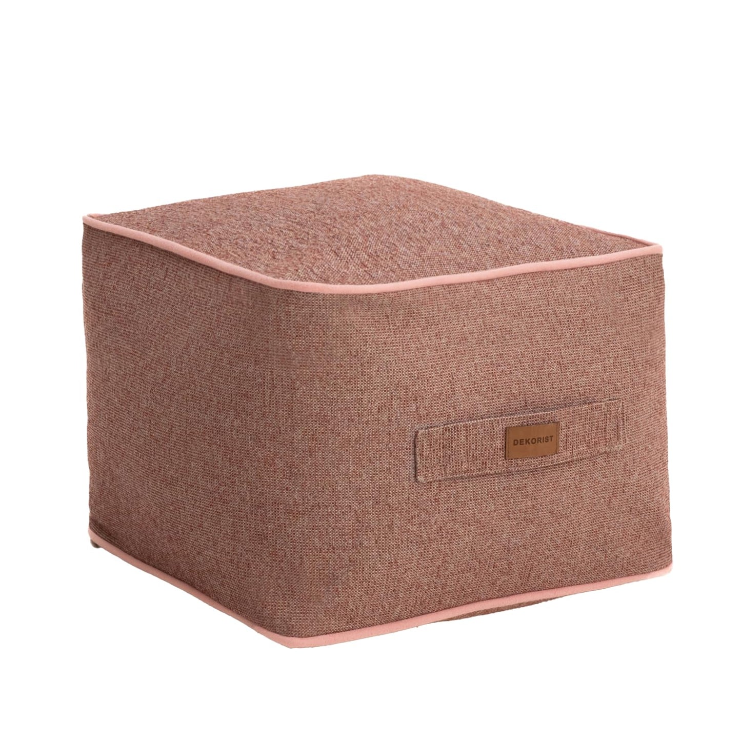 Dekorist Ottoman Pouffe, Comfortable Cube Foot stool, Soft Velvet Bean Bag, Home Decor Footstool Extra Seating for Living Room, Bedroom, Quantum