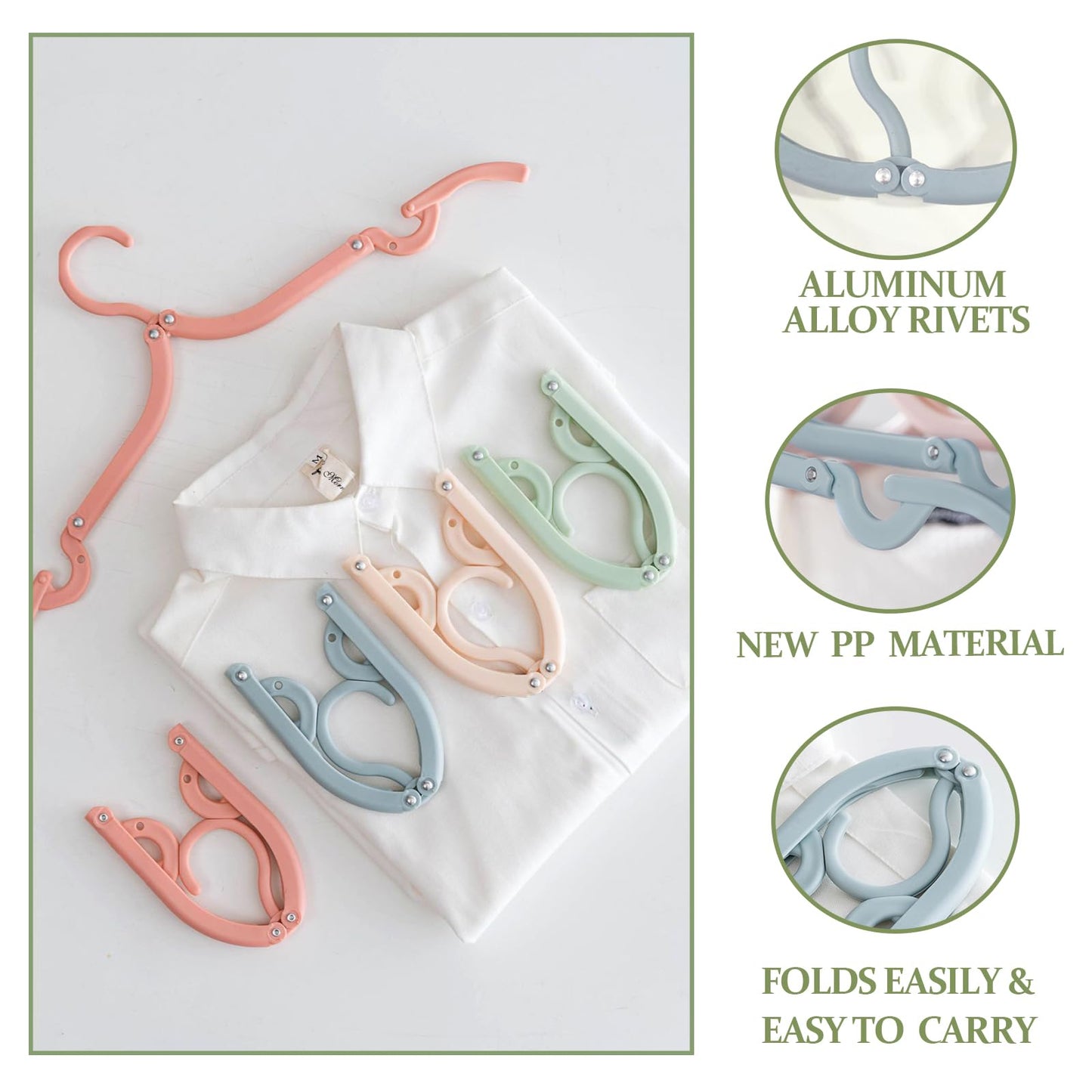 Portable Travel Hangers, 20 PCS Portable Clothes Hangers Save Space, Folding Plastic Clothes Hanger Multifunction Travel Accessories for Holiday