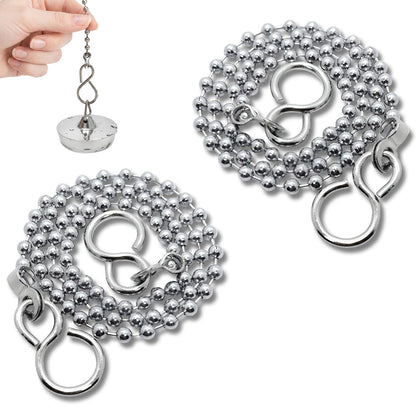 LinCoo 2 Plug Chain for Bathroom Sink, Bath Plug Chain Only, Drain Plugs Suitable for Toilets, Bathrooms, and Kitchens