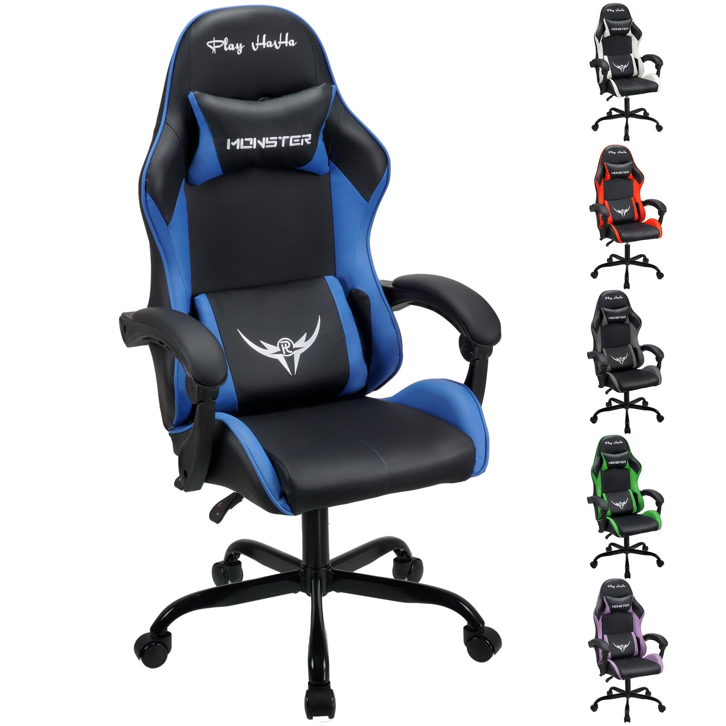 play haha Ergonomic Gaming Chair for Adults,High-Back Racing Style,150kg Capacity,High Density Foam,Faux leather,for gaming home or office use Desk