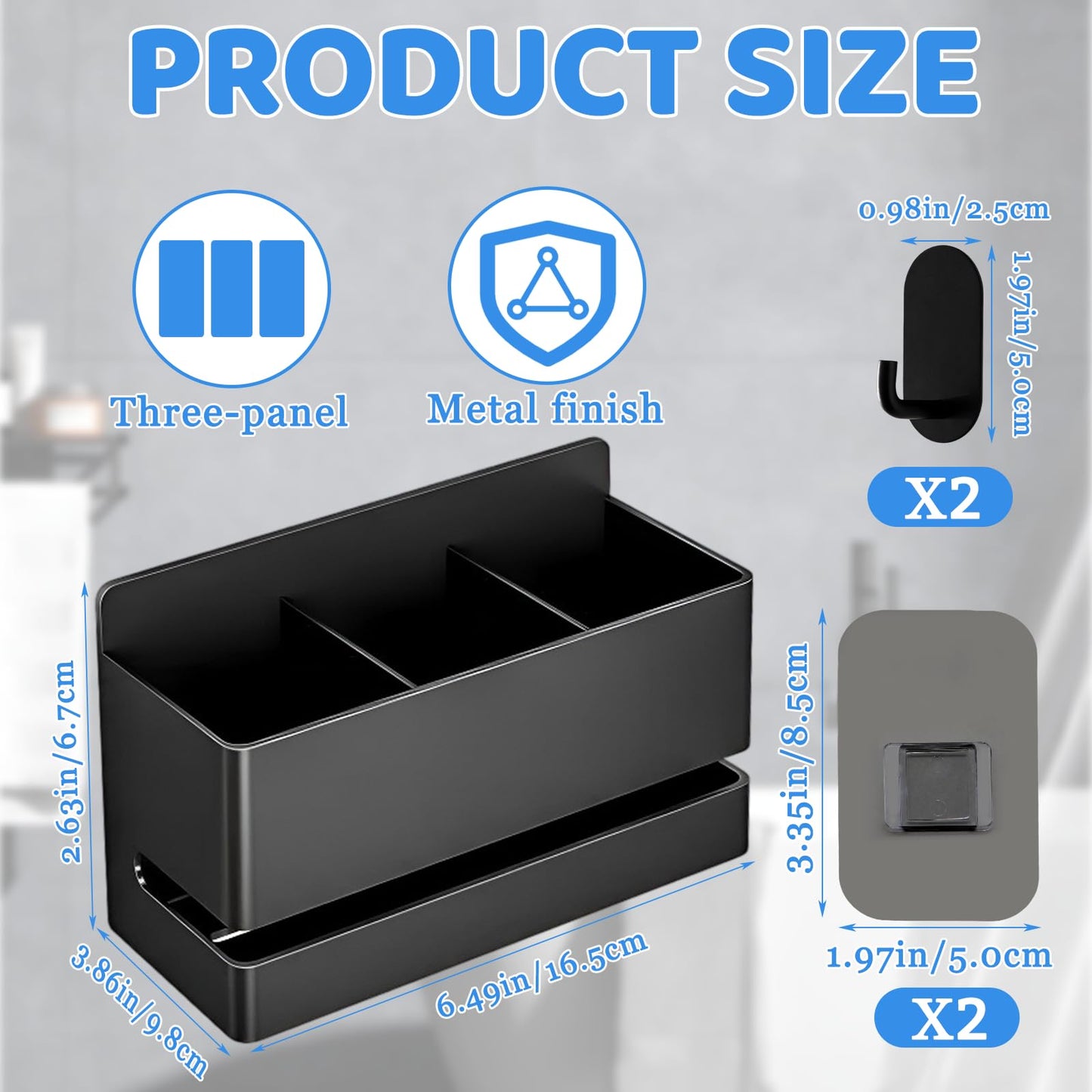 Yuaerbuo Toothbrush Holder Wall Mounted Toothbrush Holder With Drainage, Toothpaste Holder 3 slots, Toothbrushs Stand