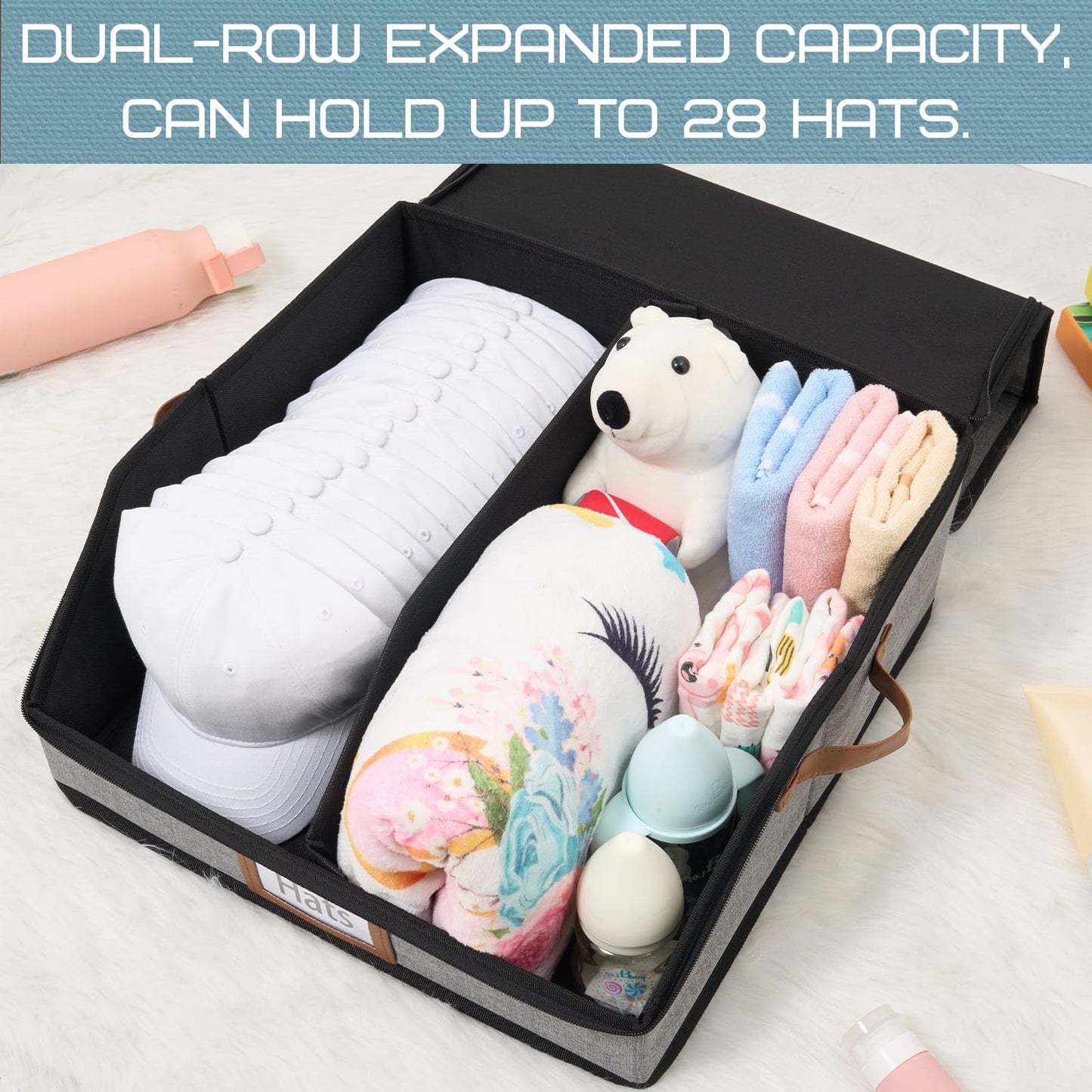 WERNNSAI Hat Storage for Baseball Caps, Holds up to 28 Hats