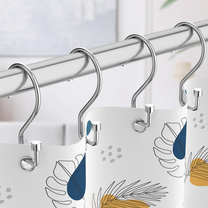 Goowin S Shape Shower Curtain Rings, 12 Pcs - Rustproof Black, Multi-Functional Hooks for Curtains, Kitchen Utensils, Clothing, Towels Chrome