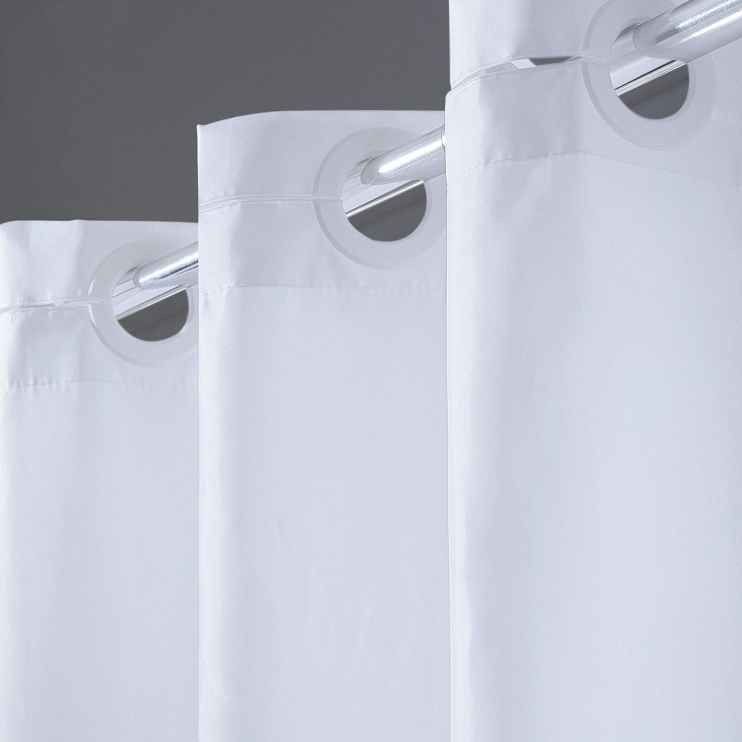 Furlinic Shower Curtain Luxury Mildew Resistant and Waterproof White Polyester Weighted Curtains for Wetroom or Bathroom 72x84 Inch.