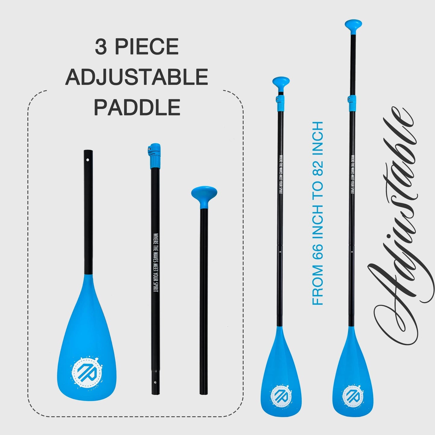 Niphean Sup Paddle Board Paddle, 3&5-Piece Detachable Floating Paddle Board Oar, Adjustable Kayak Paddle, Durable Paddle Board Accessories