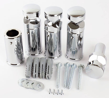 Turkish Zone Brackets for Heated Towel Rail Radiators Set of Universal Fit Flat Or Curved Chrome