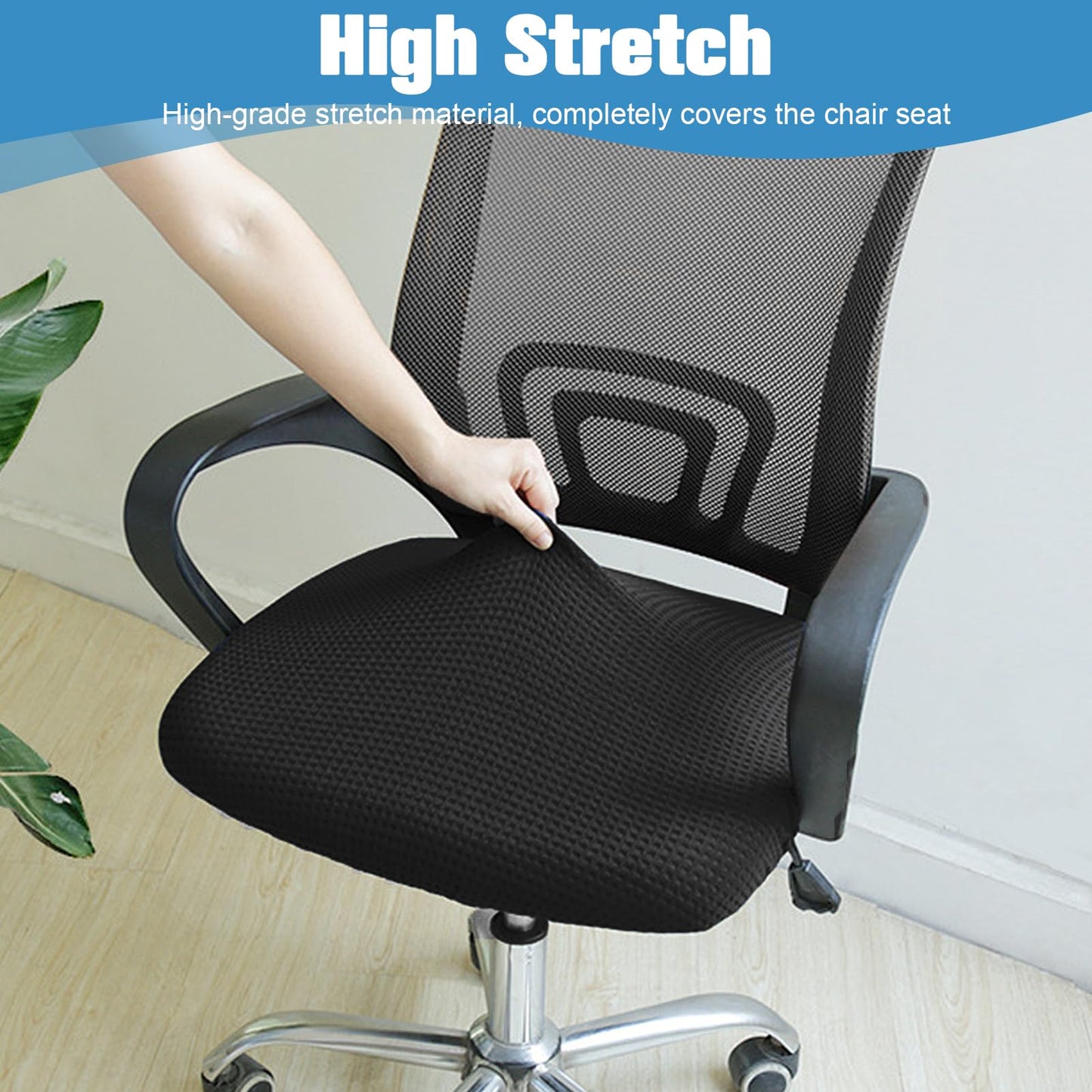 Jesiah Office Chair Cover, Black Large Computer Gaming Chair Seat Cover