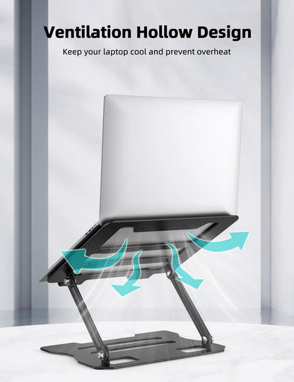 FAPPEN Laptop Stand, Universal Adjustable Steel Laptop Stand for Desk, Ergonomic Foldable Portable Desktop Laptopriser Compatible with 10''-15.6''