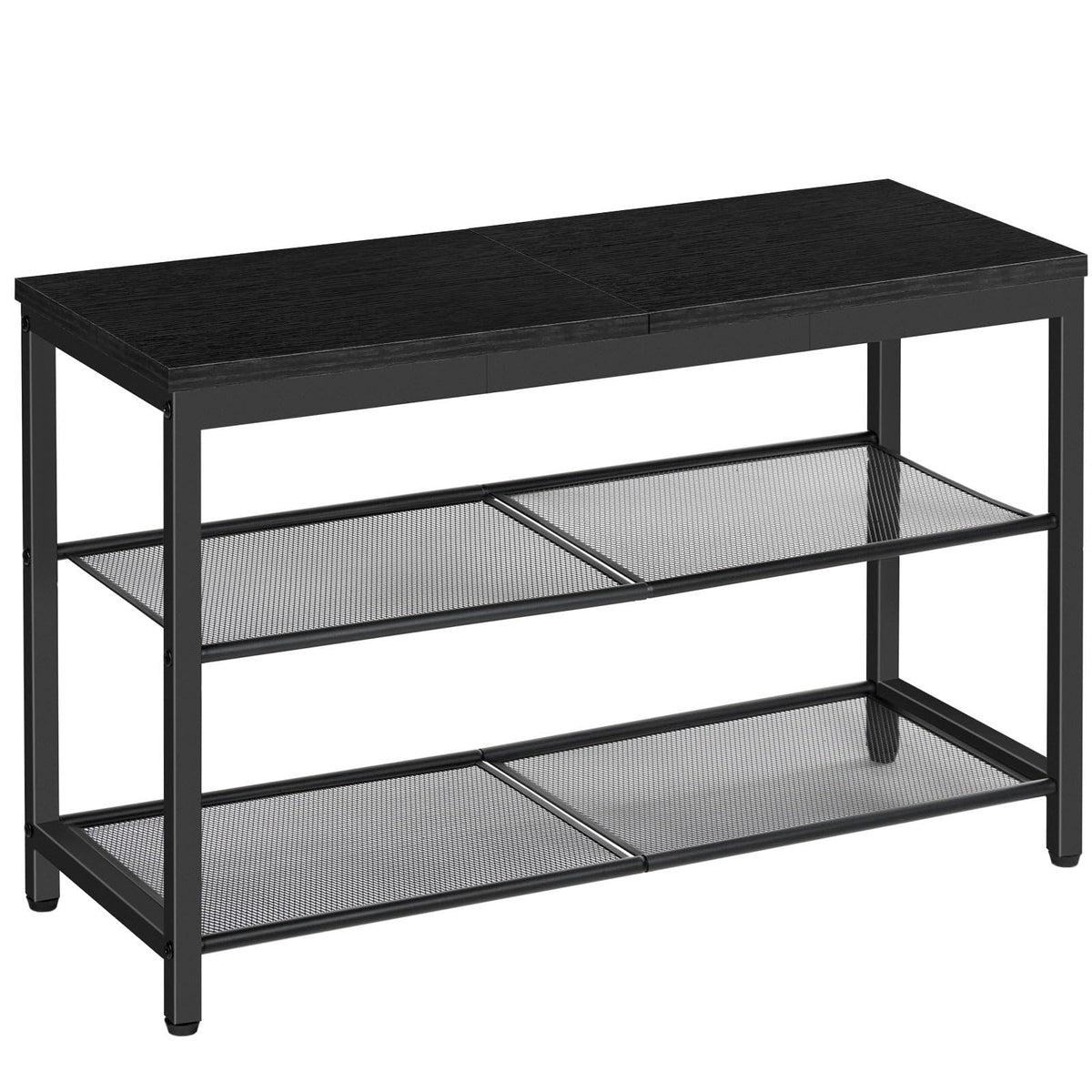 HOOBRO Shoe Rack, 3-Tier Shoe Bench with 2 Mesh Shelves, Shoe Storage Bench with Seat, for Entryway, Hallway, Living Room, Small Space, Easy Assembly
