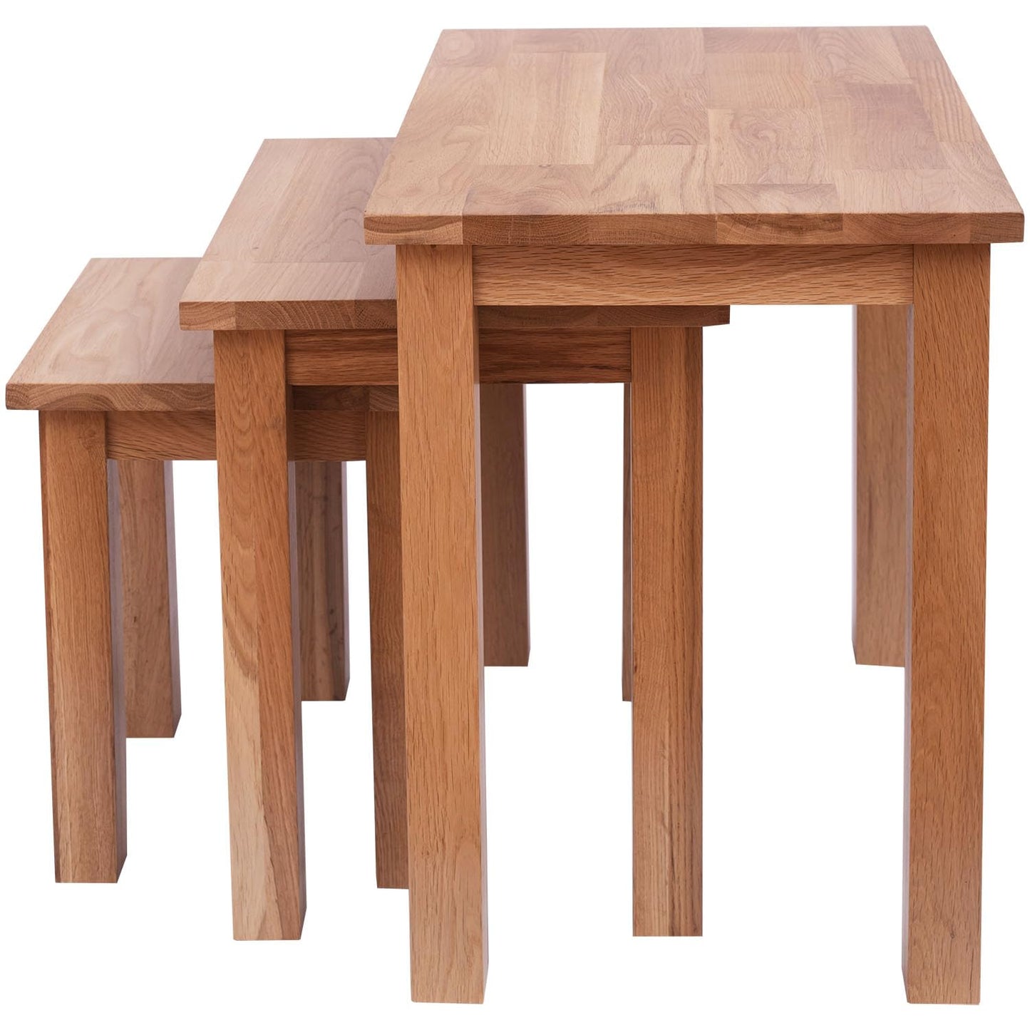 Aurotrice OAK Coxmoor Nest of Tables Wooden Coffee/Side/Lamp/Nesting Table 20"