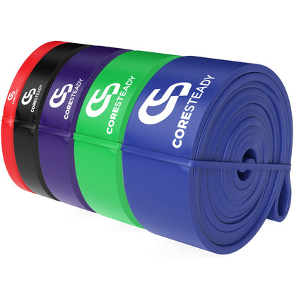 Coresteady Pull Up Bands & Resistance Bands Set of 5 - Rubber Heavy Duty Elastic Loop Band for Men & Women - Build Fit Power & Muscle - Training,