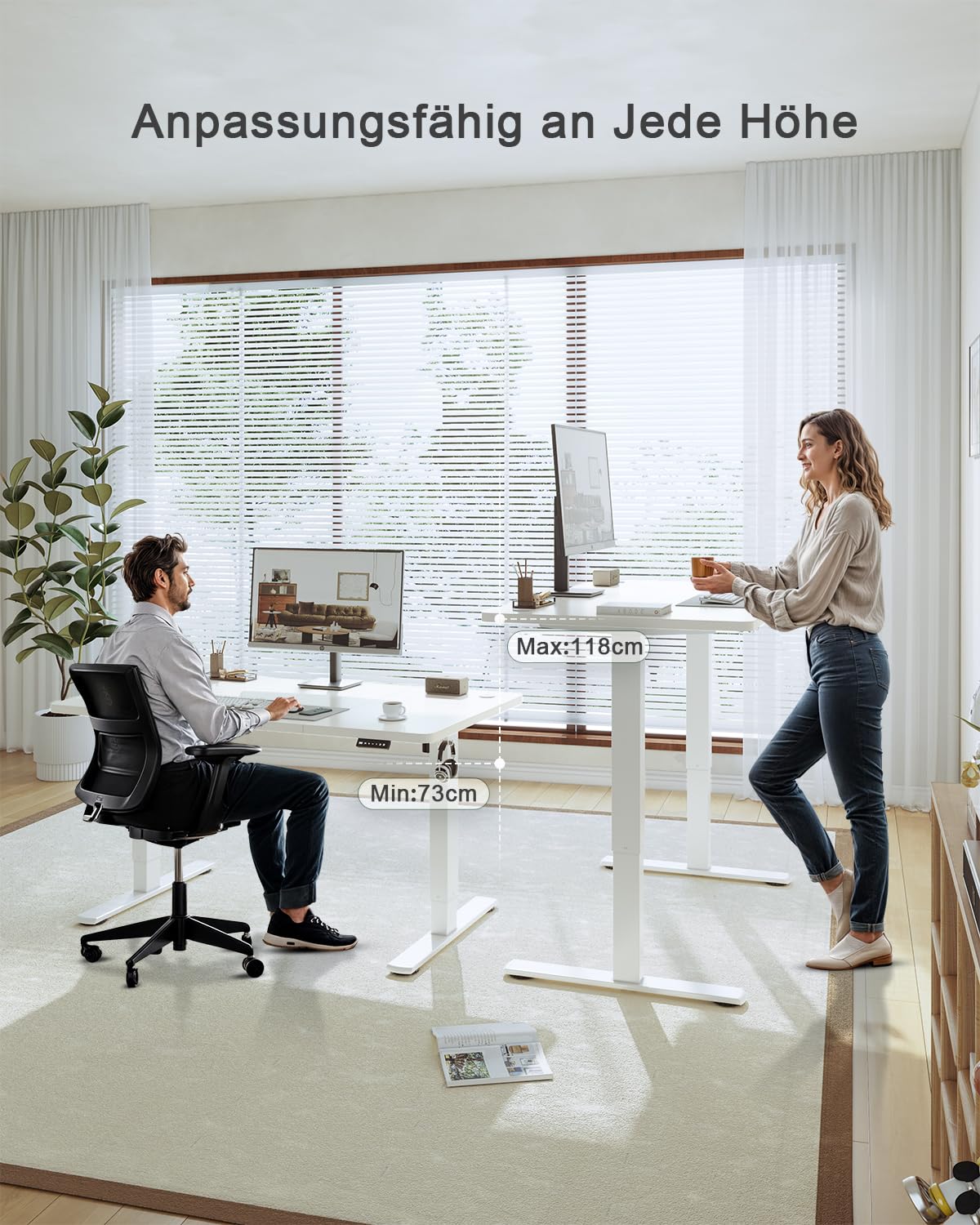 JUMMICO 80x60cm Electric Standing Desk with USB Charging Height Adjustable Desk with Sedentary Reminder Stand Up Desk with Splice Board for Home