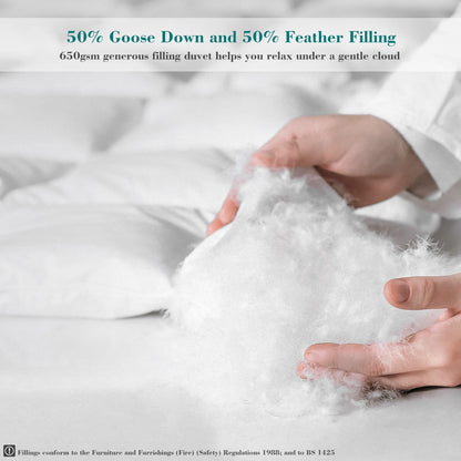 Threads For Bed 13.5 tog King Size Duvet Cotton Cover, Feather and Down Super Warm Duvet with Double Stitch with Piping and Box Quilting, Machine