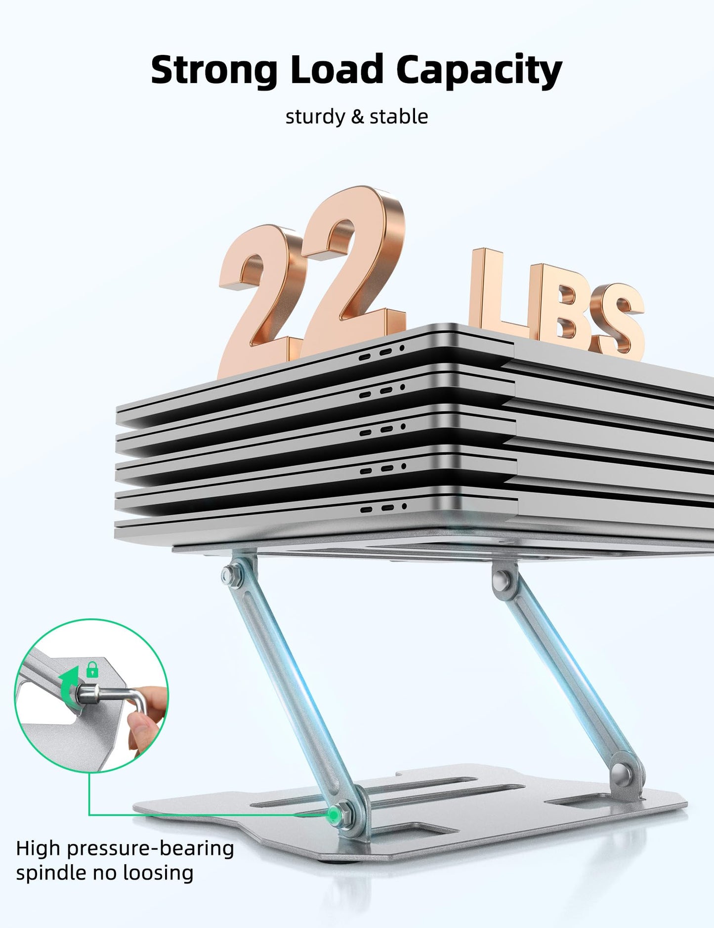 Adjustable Laptop Stand, Ergonomic Laptop Riser Heat Vent Computer Stand for Desk