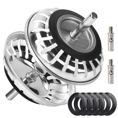 Kitchen Sink Plug Strainer, Stainless Steel Sink Plug Replacement for 82mm Old Plug Size, Food Hair Catcher Drain Stopper, Pop Up Sink Drainer Plug