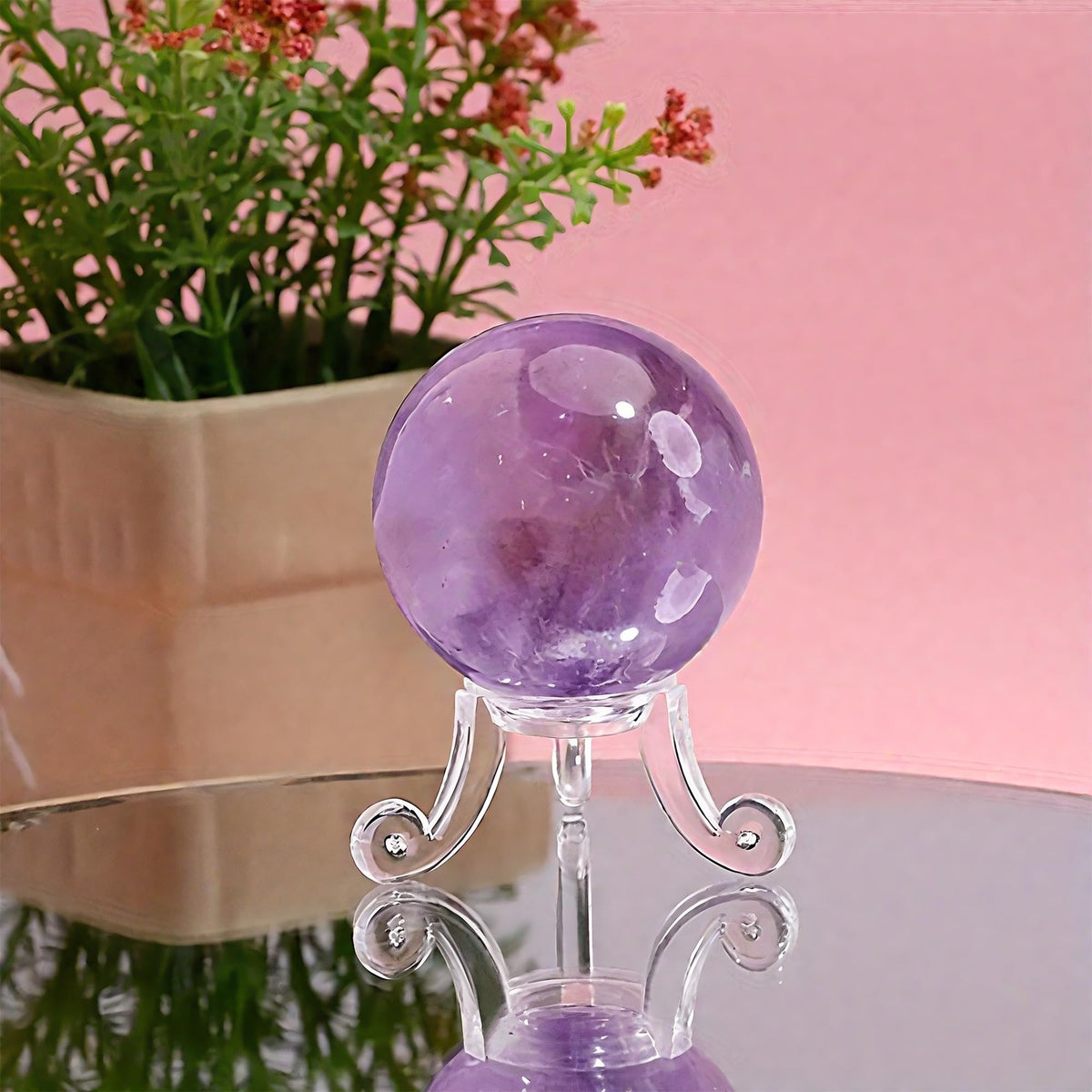 ZAYIO 2pcs Transparent Acrylic Crystal Ball Display Stand Base