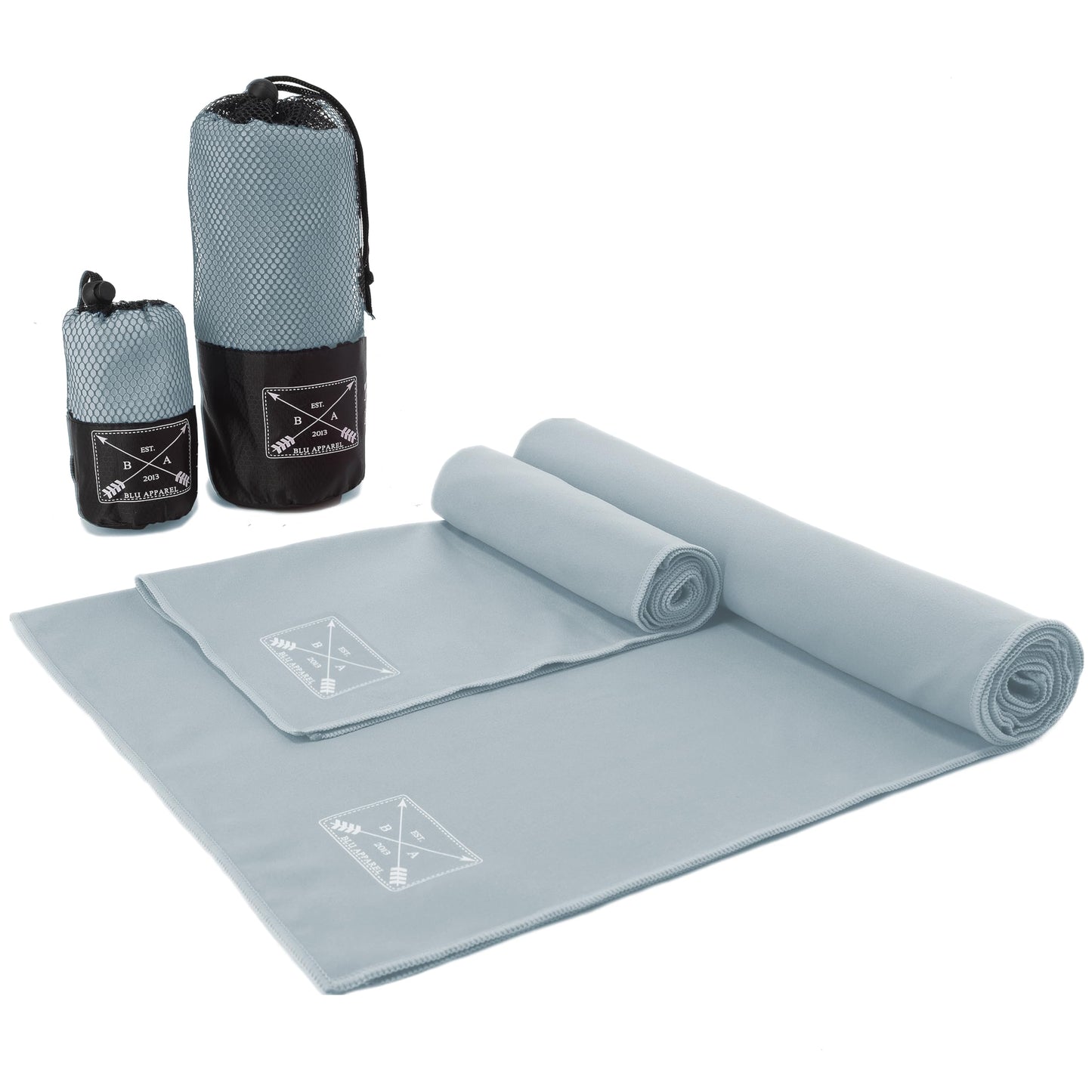 Blu Apparel Mircrofibre Towel (Grey, Beach Towel)