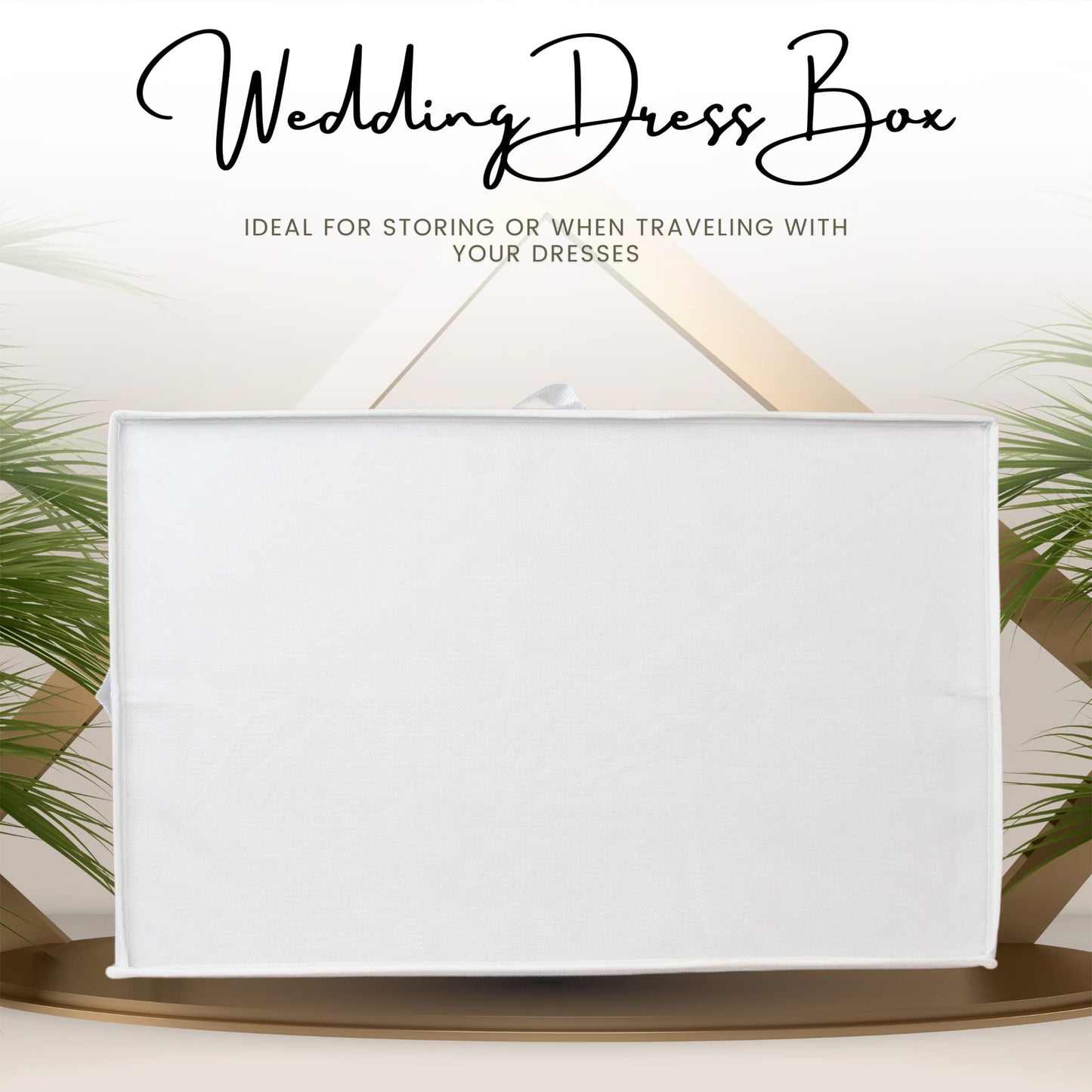Hoesh UK - White Medium Wedding Dress Box With Lid & Acid Free Tissue - Bridal Gown Storage, Under Bed Clothes Storage