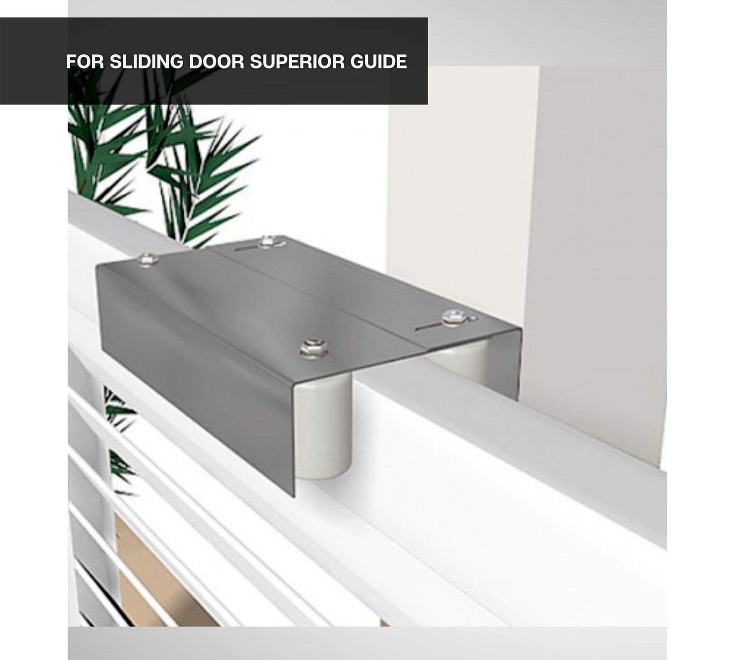 DOJA Barcelona Gate Roller Guide, Adjustable Floor Guide for Sliding Gate, - 4 Nylon Sliding Gate Rollers - Gate Guide Support Bracket with Nylon