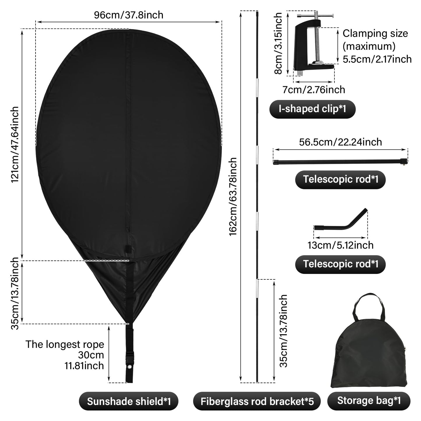 Office Cubicle Desk Shade, 47''x37'' Canopy Essential Cubicle Light Blocker
