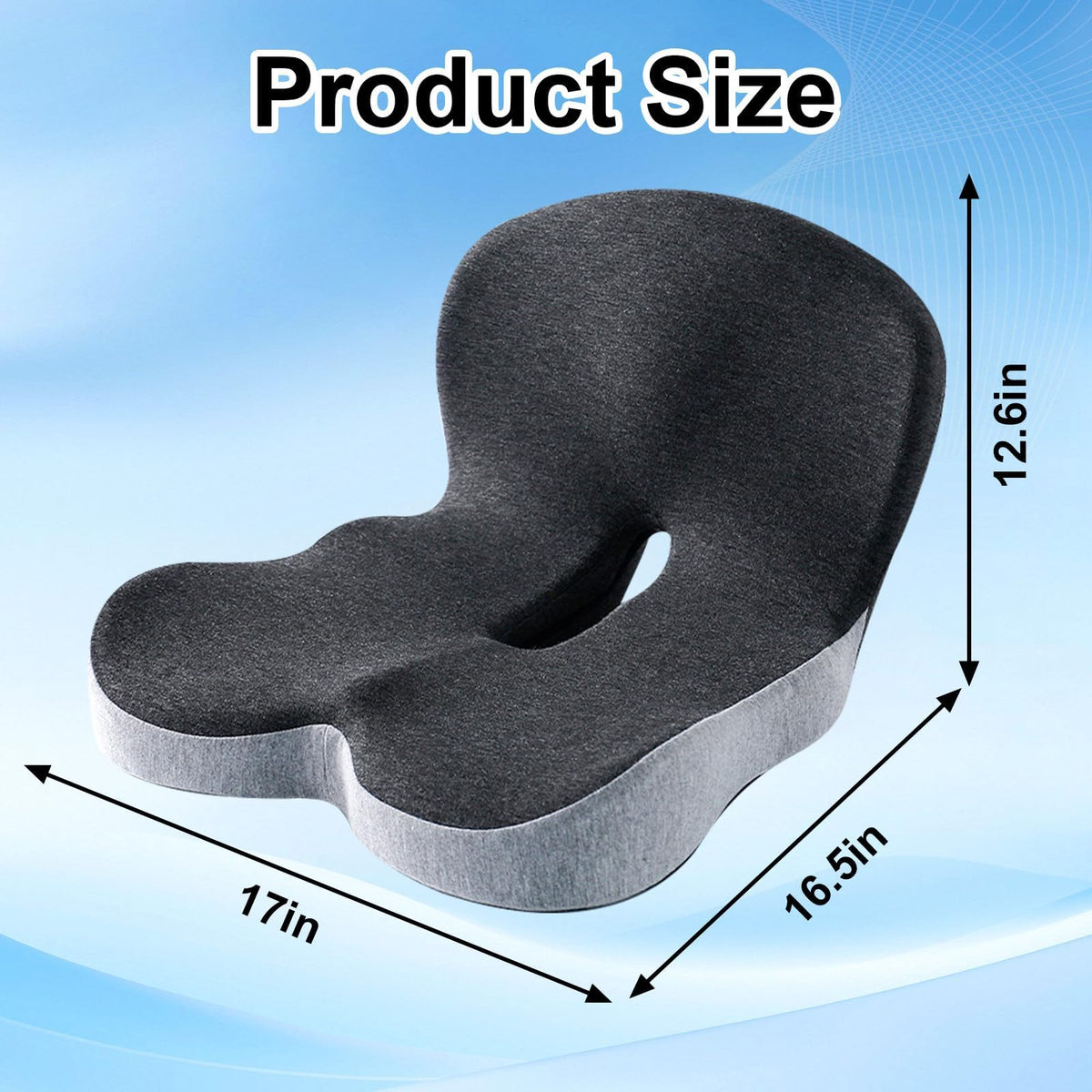 Seat Cushion,Ergonomic Memory Foam Seat Cushion with Lumbar Support For Car and Washable Cover,Comfortable Non-Slip Back Support for Office