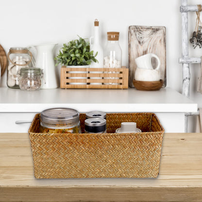 SUMTree Set of 2 Natural Seagrass Nesting Baskets Caramel, Large