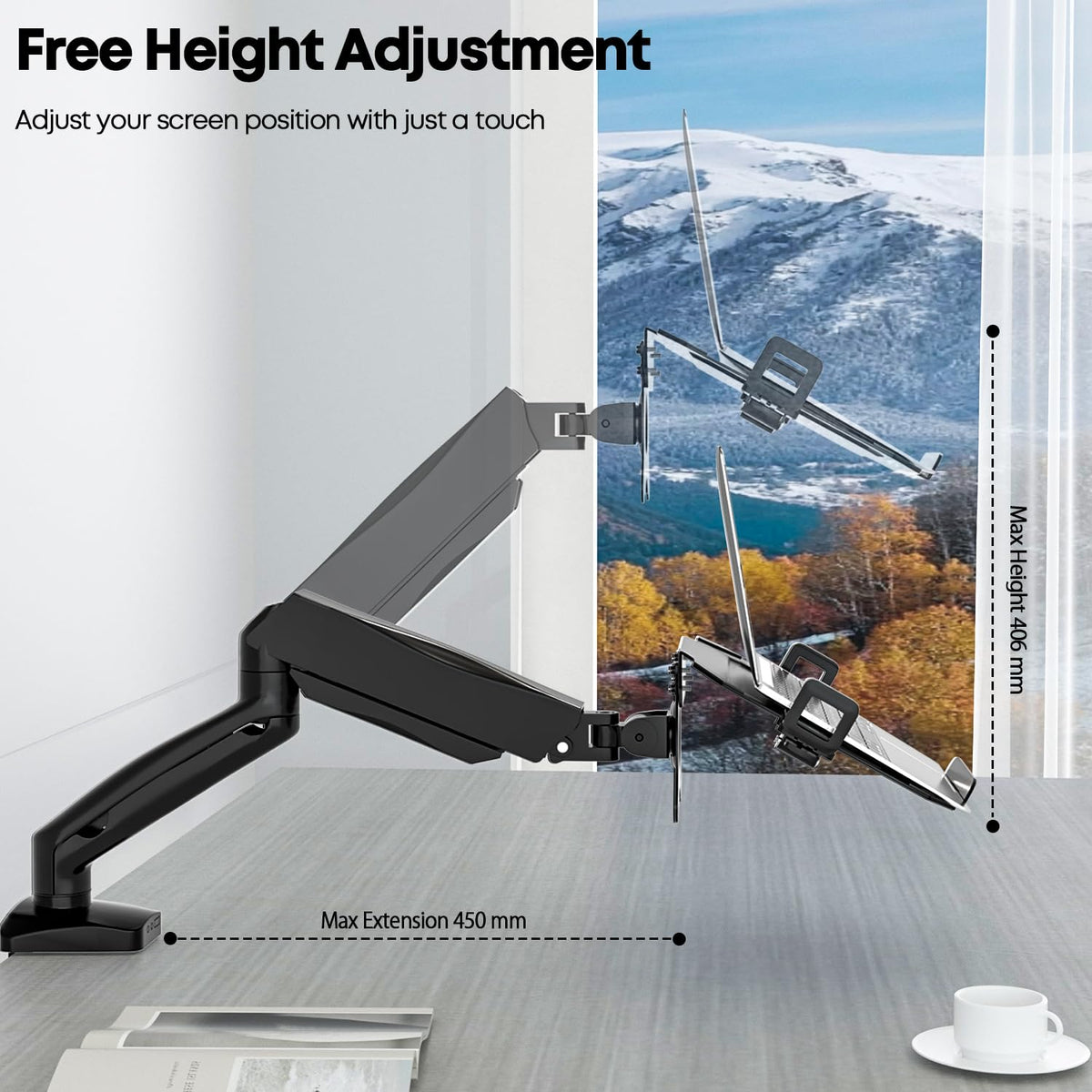 PUTORSEN Laptop Arm for up to 17 Inch Notebook, Holds up to 9 kg