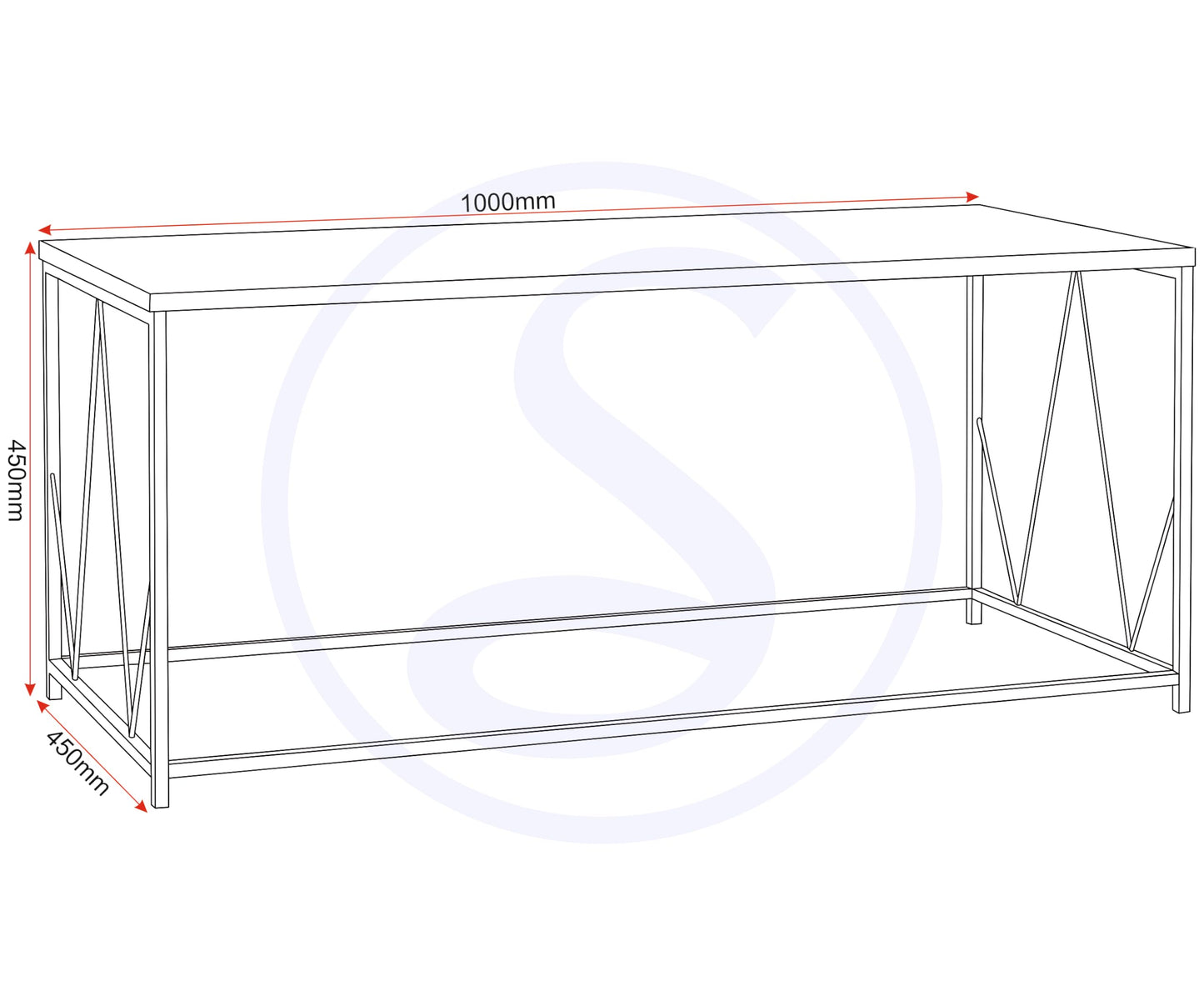 Seconique Athens Rectangular Coffee Table in Concrete Effect