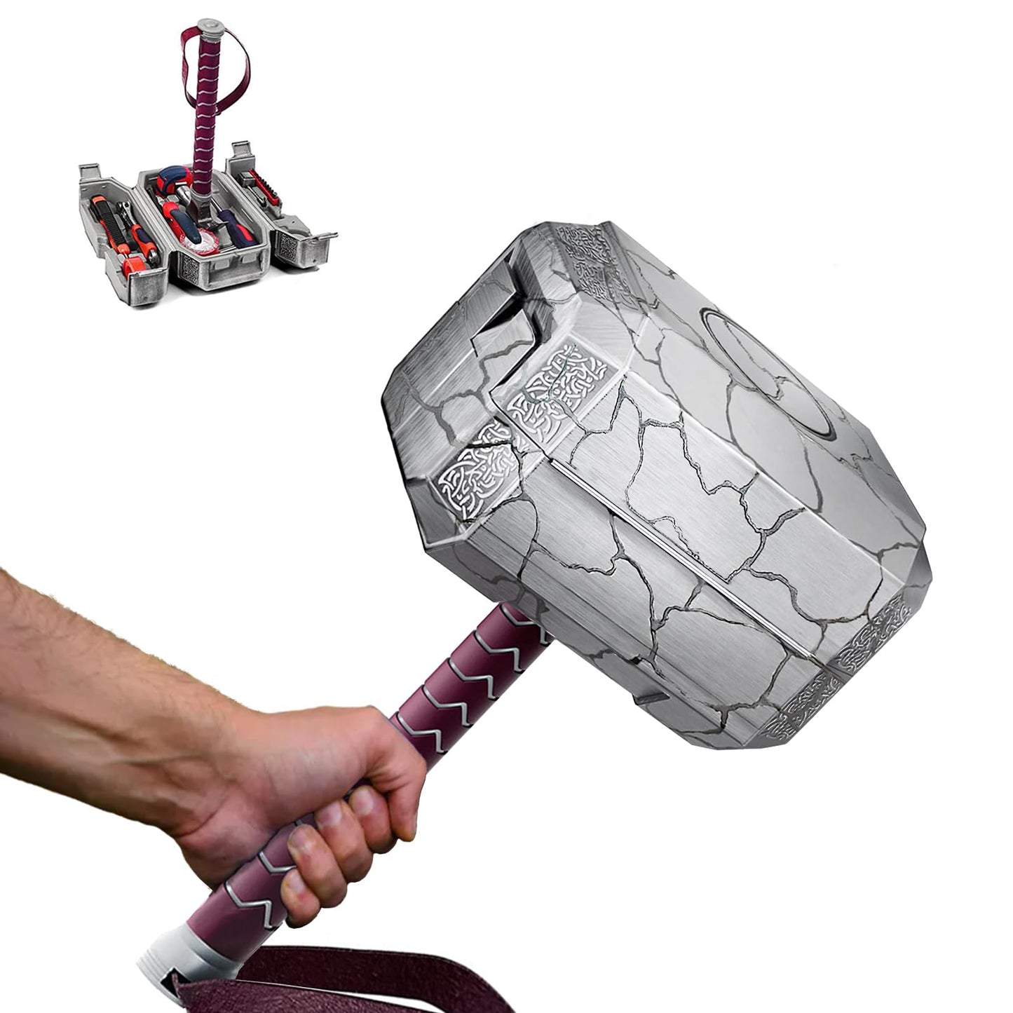 28 Piece Thor Hammer Tool Box, Household Thor Hammer Tool kit,?Daily Repair Tool Set, Hand Tools, Novelty Christmas Holiday Gift for Men,Thor's Fans