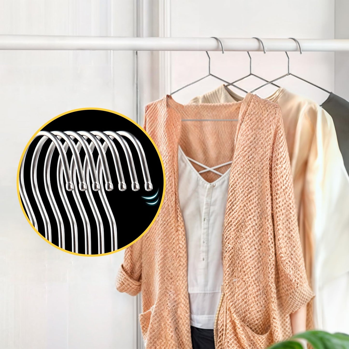 DARUITE Metal Wire Coat Hangers for Clothes, 42cm, Silver 20 Pack
