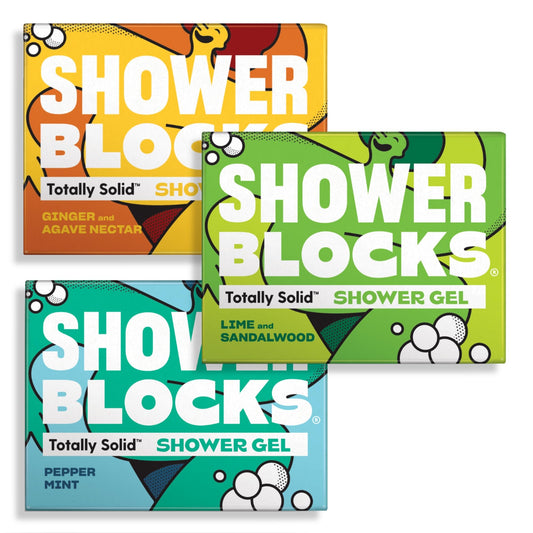 Shower Blocks - Mixed 3 Pack Solid Shower Gels: Mens Edit - Plastic, Cruelty and Paraben Free | Vegan | Moisturising Body Soap For The Shower
