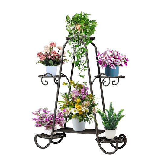 KOLENSA 6 Tier Plant Stands for Indoors and Outdoors, Flower Pot Shelf for Display, Metal Plant Stand for Patio