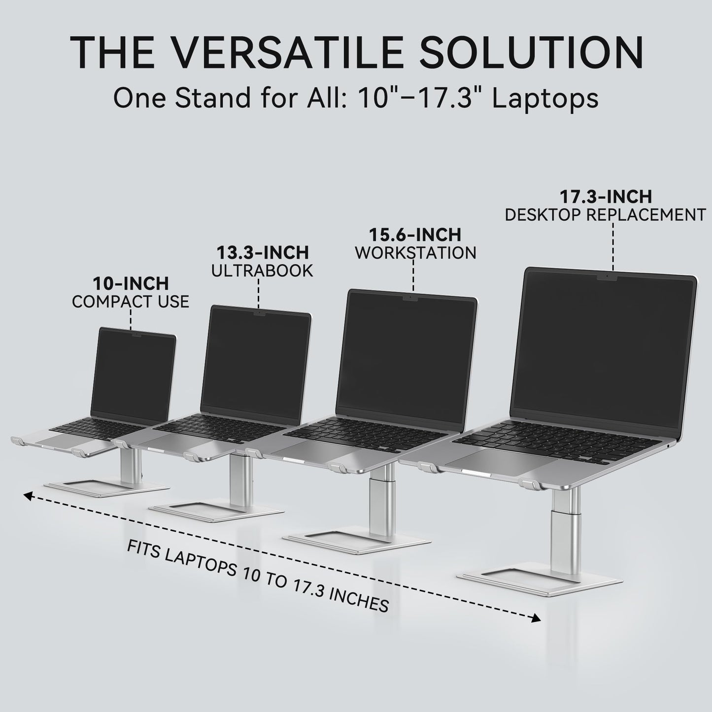 SOUNDANCE Adjustable Laptop Stand for Desk, Computer Stand, Ergonomic Laptop Riser Holder Compatible with 10 to 17.3 Inches Notebook PC Computer