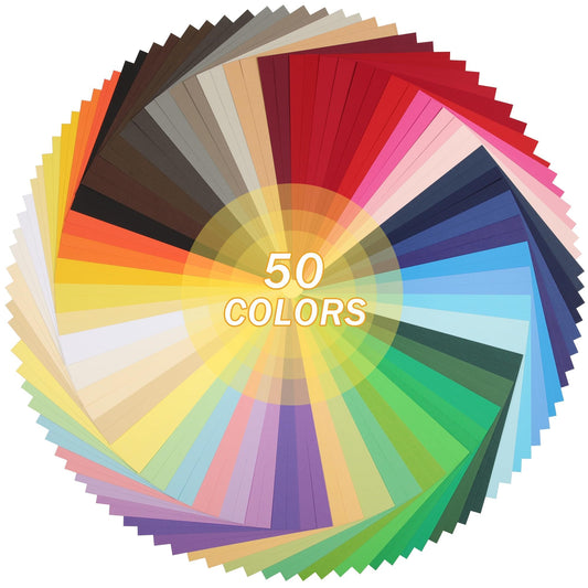 50 Colors A4 Colored Cardstock - 100 Sheets Card Stock Paper 180gsm/65lb 8.3"x11.7" for Card Making, DIY Crafts, Scrapbooking, Christmas Decor