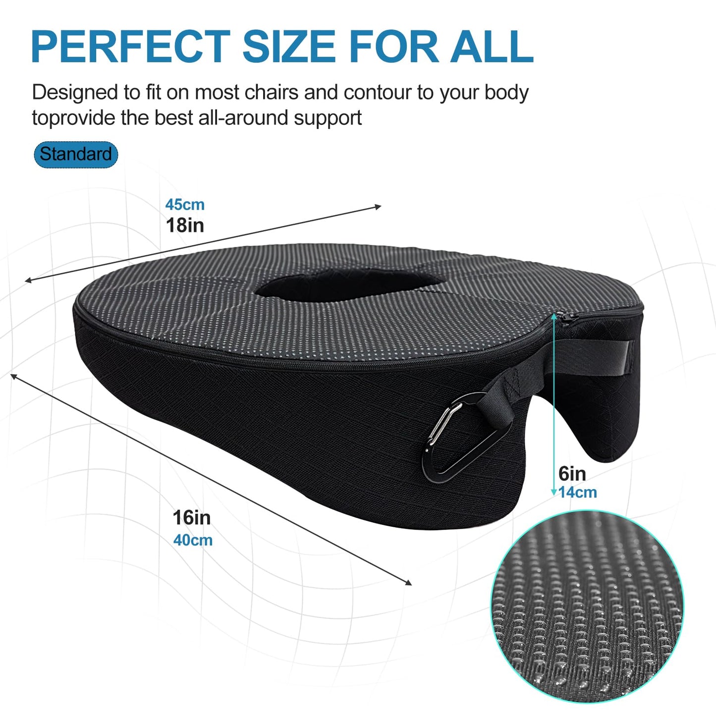 ZHOOGE Donut Pillow Donut Cushion Chair Seat Cushion - The Memory Foam Firm Coccyx Pad You Need for Comfort During Long Sitting at Office Chairs
