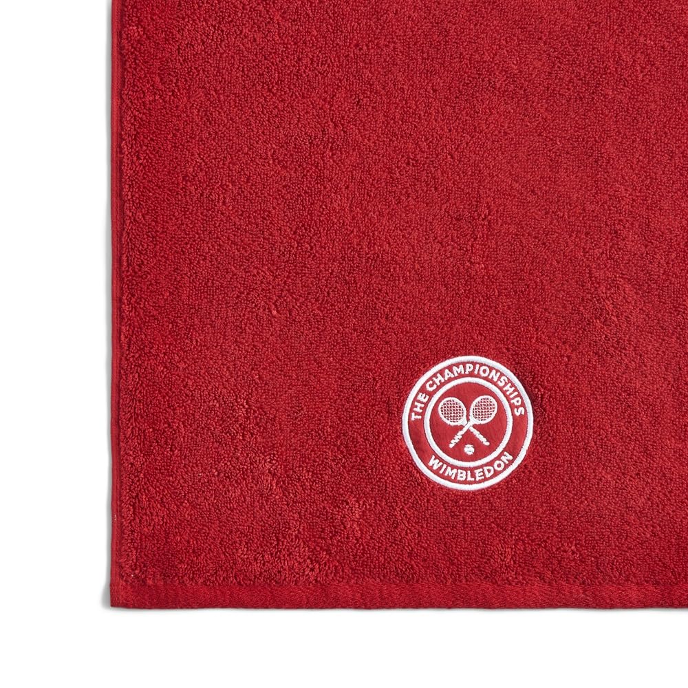 Wimbledon Guest Towels | Pack Of 2 | 40cm x 70cm | Soft Cotton | Official Tennis Championships Merchandise | 2026 Seasonal Colours | Strawberry Red
