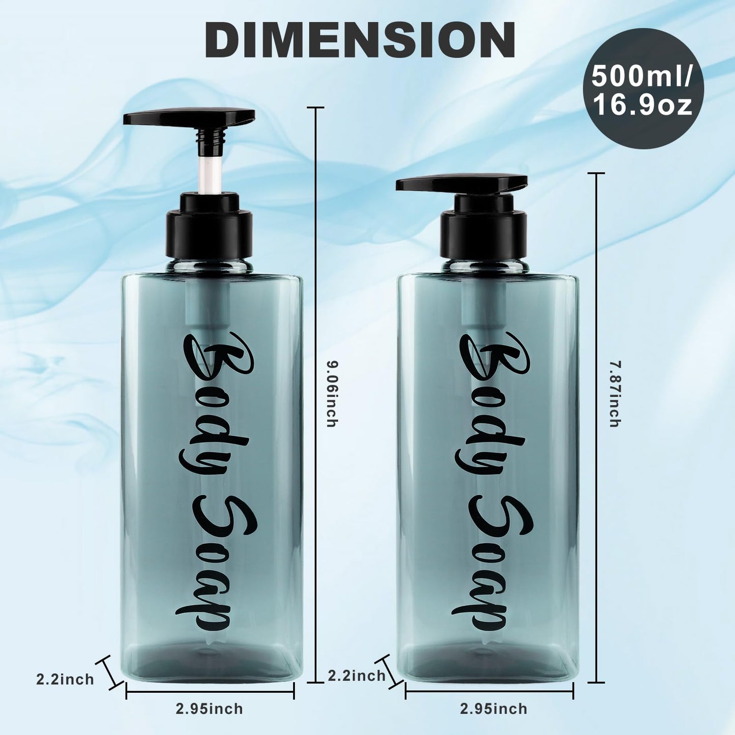 ILIKEPOW 3pcs Shampoo and Conditioner Dispenser, Blue, for Bathroom