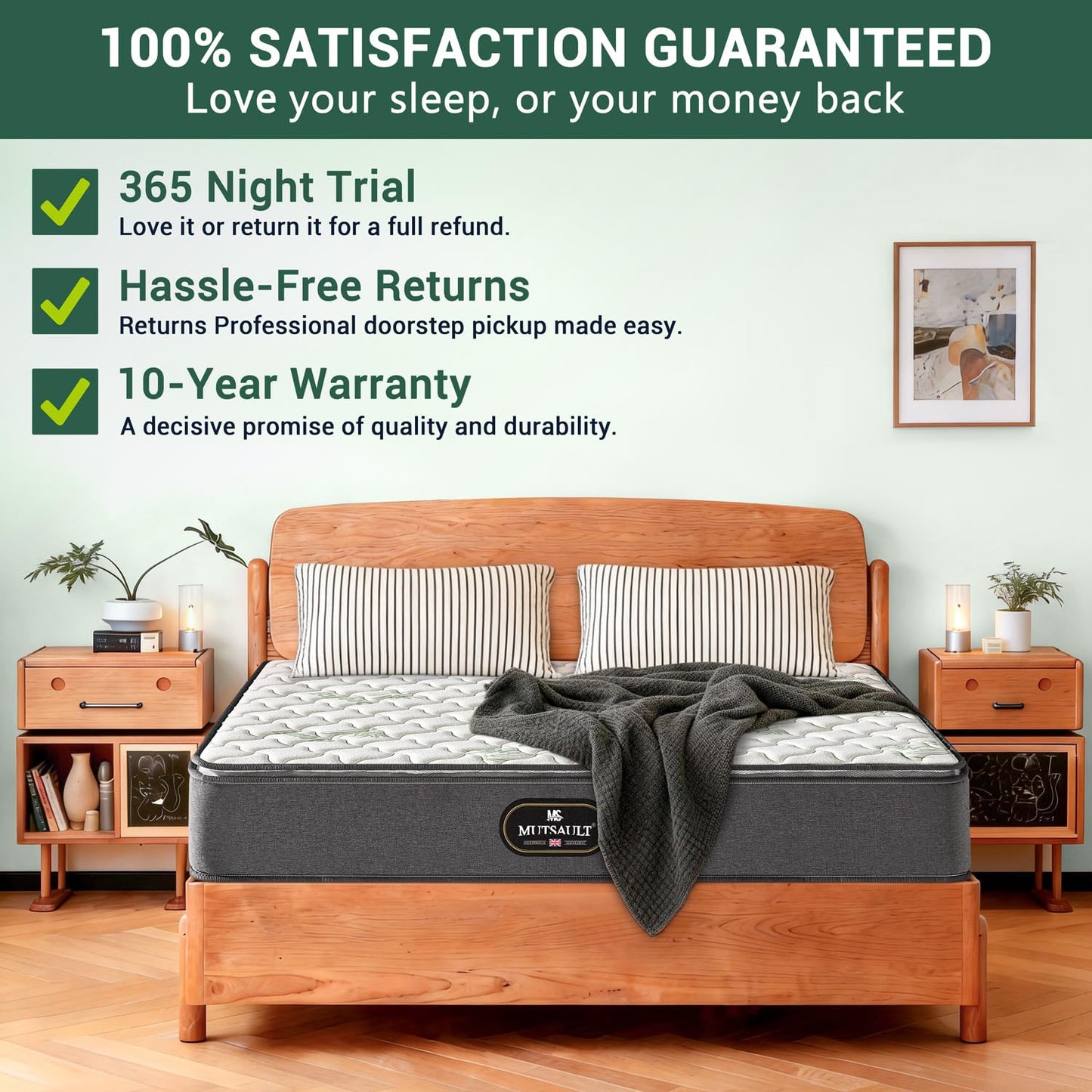 Orthopaedic Small Single Mattress 2FT6 for Back Pain Relief, Luxe Pillow Top Hybrid 7-Zone Pocket Sprung Mattress with Cooling Gel Memory Foam &