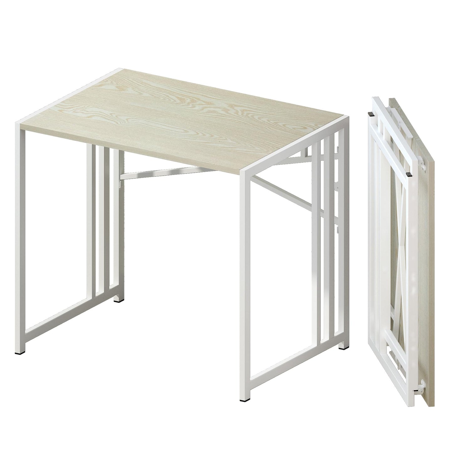 Lutown-Teen 47 inch Folding Desk No Assembly Required, Mahogany
