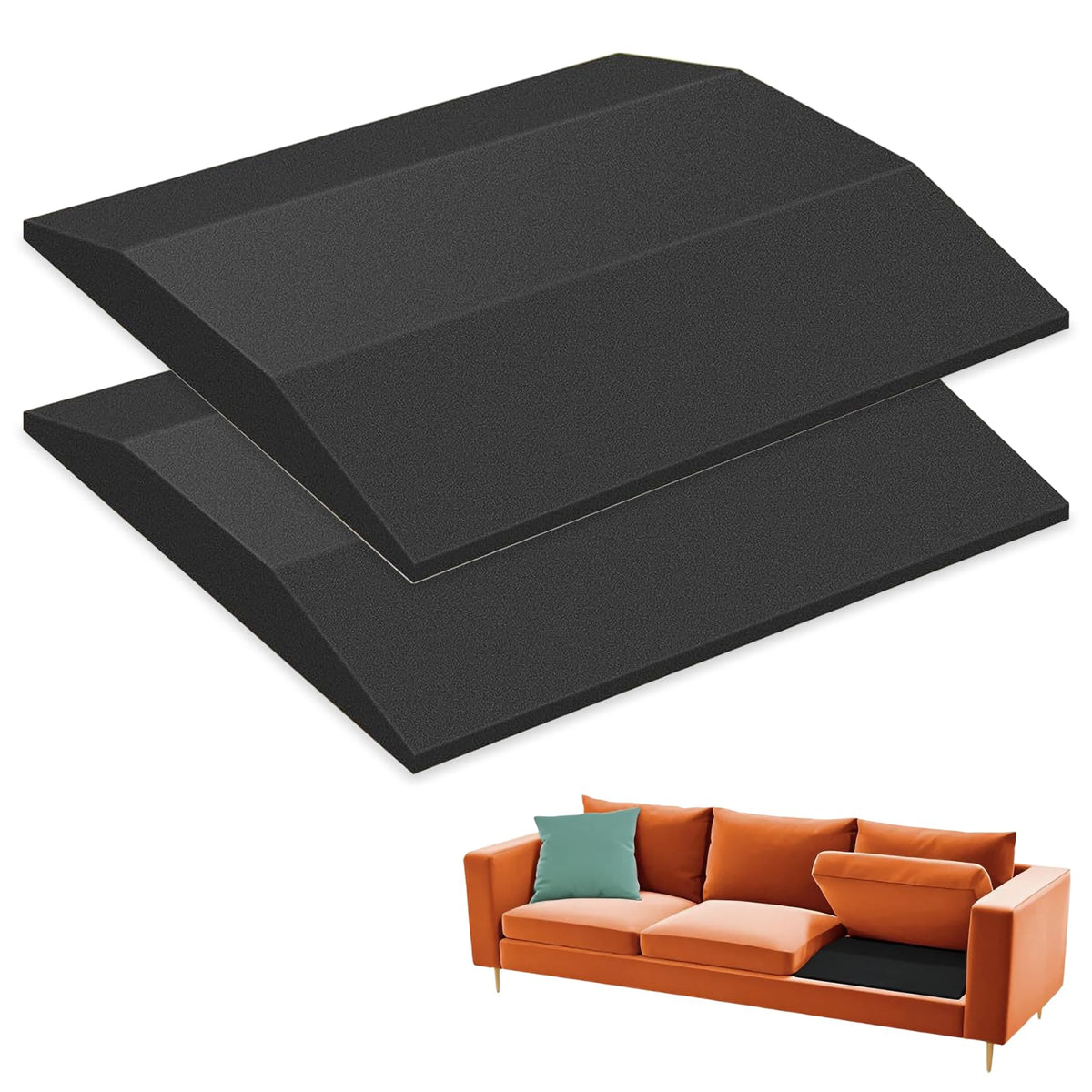 Cumnvulnt 2 Pcs Sofa Cushion Support, High Density Sponge Sofa Support Boards, 56 x 56cm for Sagging Seat, Sofas Foam Cushions Replacement
